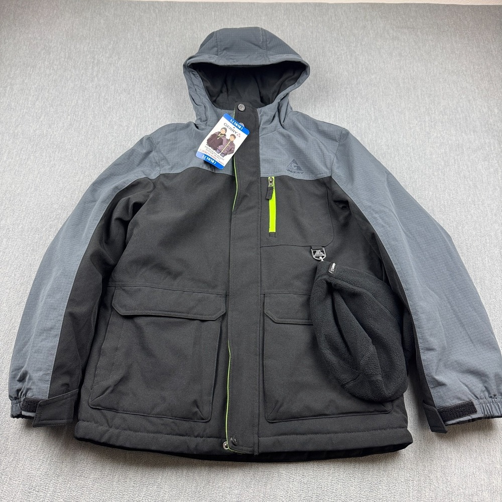 Gerry 3 in 1 Jacket Beanie Youth Boys Large 14/16 Black Heavyweight System *READ